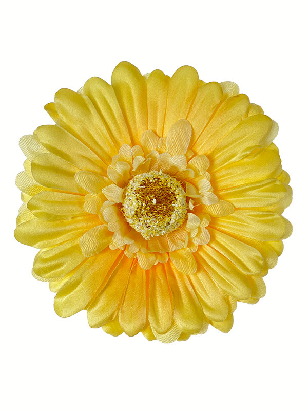 Kwiat Sztuczny Gerbera główka wyrobowa B19A Żółty 10 cm Decorshop