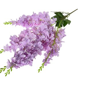 Kwiat Sztuczny - Wisteria zwisająca girlanda K079 5 gałązek jasny róż  (65 cm) Ślub Komunia