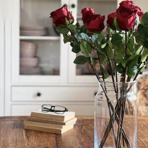 Kwiat sztuczny Czerwona róża "jak żywa" S62 (60 cm)