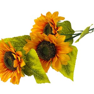 Słonecznik na gałązce 3 kwiaty G018 (75 cm)