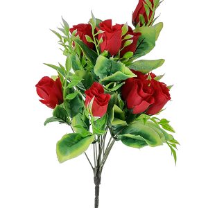 Kwiat Sztuczny - Bukiet 12 Różyczek 0704A-1 Czerwony (38cm)