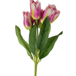Kwiat Sztuczny - Bukiet Tulipan x 5  AFL0801 Róż (31 cm)