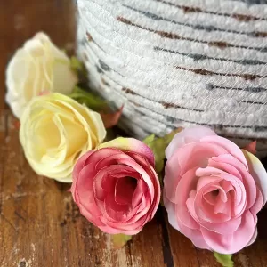 Kwiat Sztuczny - Róża wyrobowa satynowa W726 NOWE KOLORY (6cm)